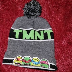 TMNT Gray Beanie with Pom Pom